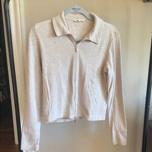 Madewell Cream Zip-Up Sweater